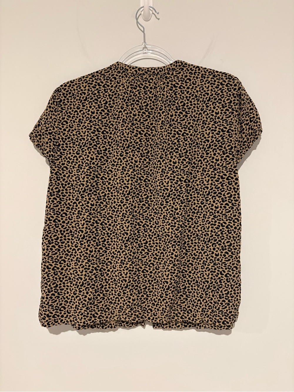 Old Navy animal leopard print button cap sleeve blouse brown black medium - Picture 6 of 6
